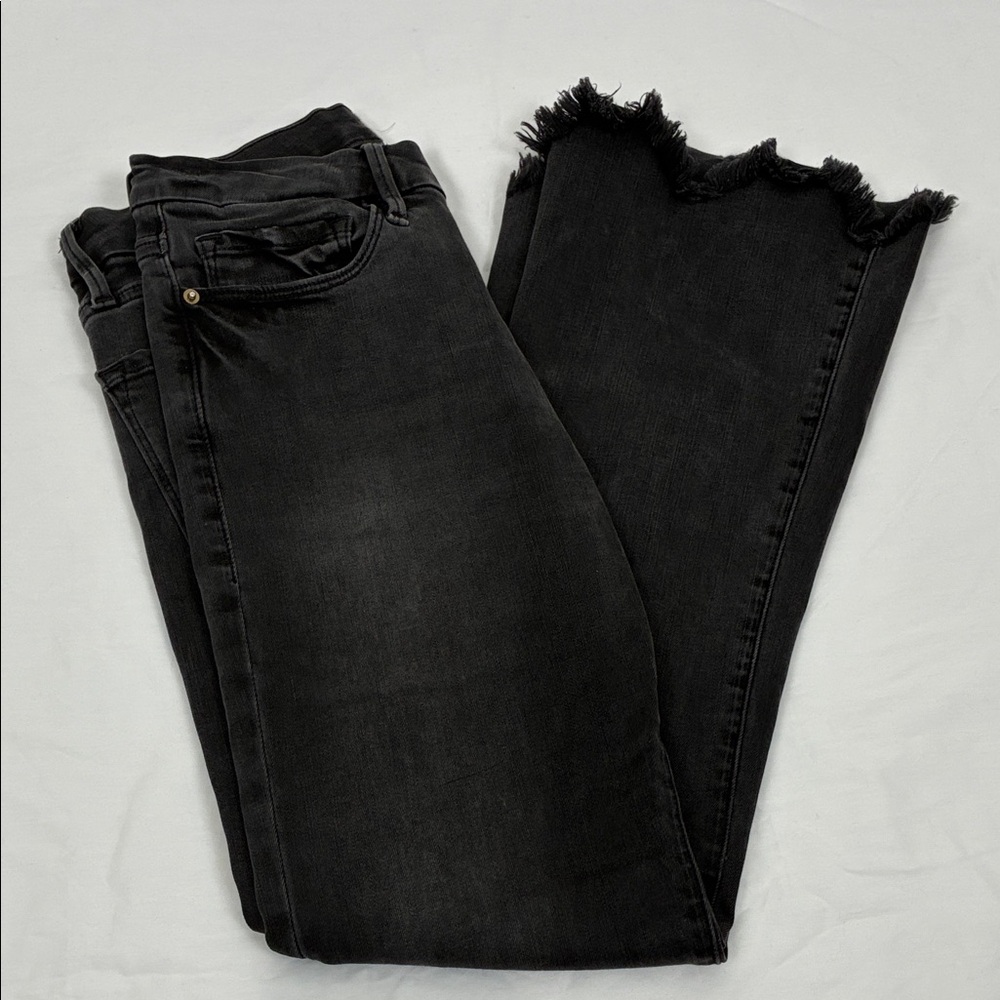 Frame Denim Women’s 27 Le Crop Mini Boot Black Jeans Stretch